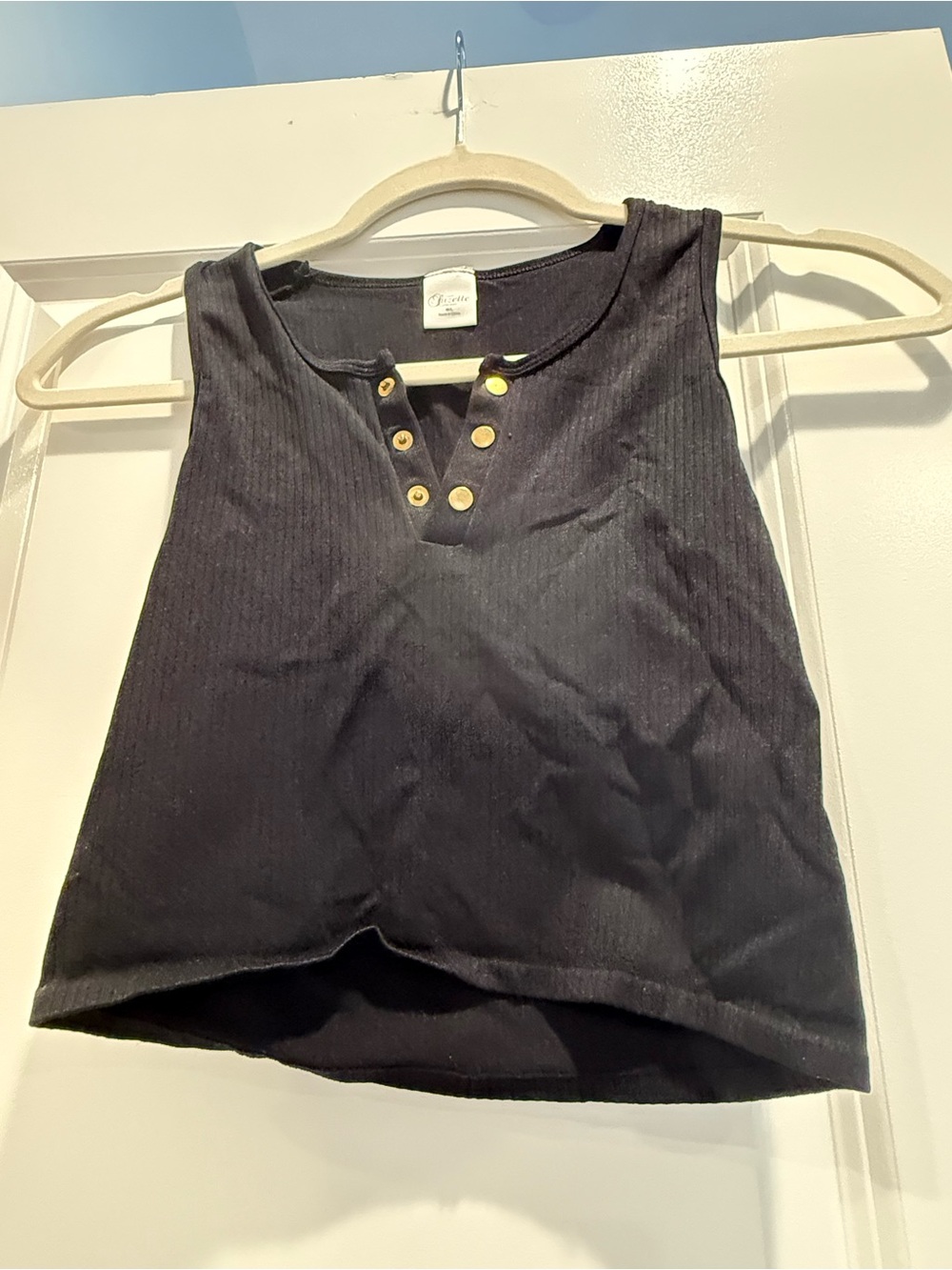 Suzette junior black tank w gold details M/L